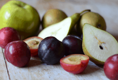 Pears, plums and bramley apple